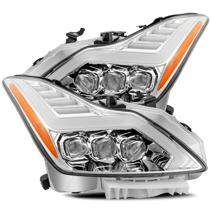 AlphaRex 08-13 Infiniti G37 NOVA LED Proj Headlights Chrome w/ Activ Light/Seq Signal/DRL Headlights AlphaRex