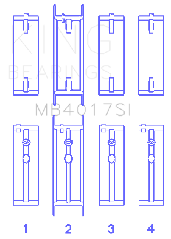 King Engine Bearings GM 231 (3800) V6 (Size STD) Main Bearing Set Bearings King Engine Bearings