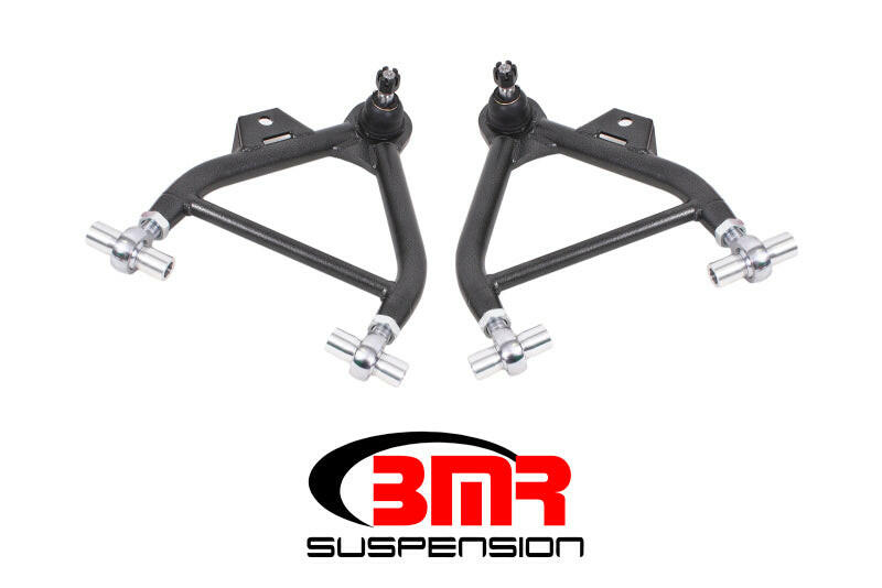 BMR 79-93 Mustang Lower A-Arms (Coilover Only) w/ Adj. Rod End Tall Ball Joint - Black Hammertone Control Arms BMR Suspension