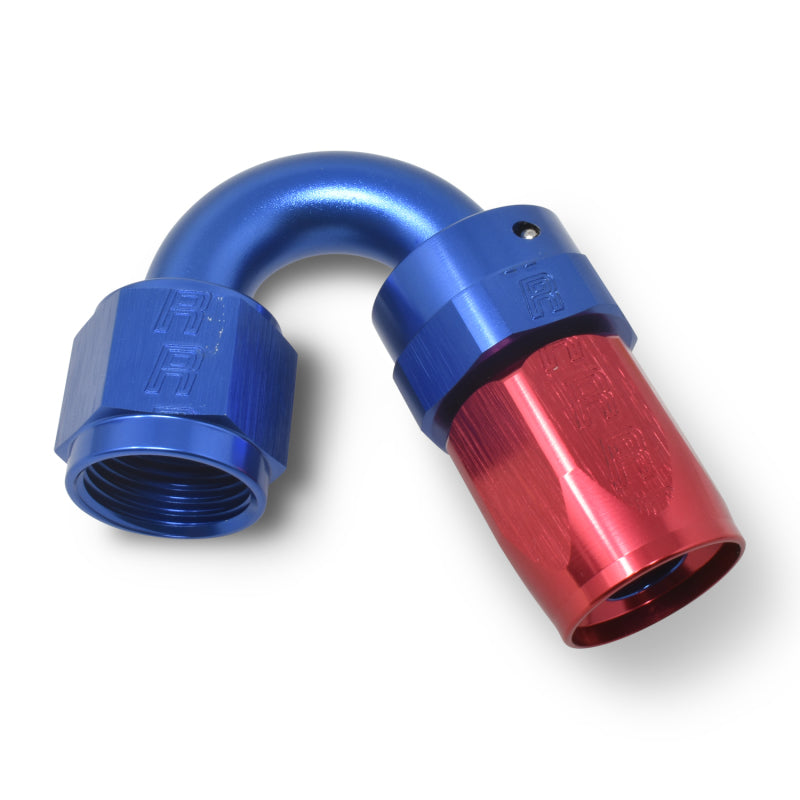 Russell Performance -6 AN Red/Blue 150 Degree Full Flow Swivel Hose End (With 9/16in Radius) Fittings Russell
