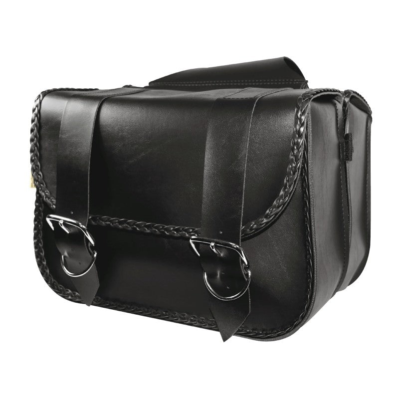 Willie & Max Universal Braided Straight Saddlebags (14.5 in L x 12 in W x 5.5 in H) - Black Bags - Saddlebags Willie & Max
