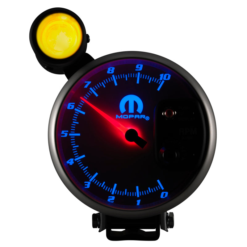 Autometer Mopar 5in / 10k RPM / Pedestal Mount White Tachometer w/ Shift Light Gauges AutoMeter