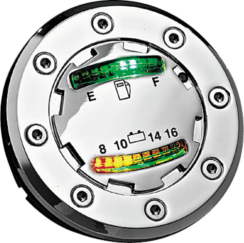 Kuryakyn Informer LED Fuel & Battery Gauge Chrome Gauges Kuryakyn