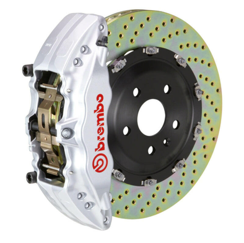Brembo 14-18 1500 Sierra (Exc Alum Fr Knuckles) Fr GT BBK 6Pis Cast 2pc 380x34 2pc Rtr Drill-Silver Brake Kits - Performance Slot Brembo
