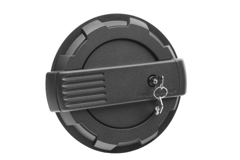 Rugged Ridge 19-23 Jeep Wrangler JL Elite Locking Fuel Door - Black Fuel Caps Rugged Ridge