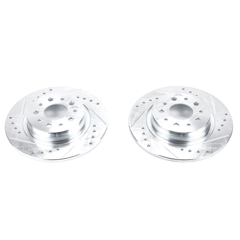 Power Stop 14-19 Fiat 500L Rear Evolution Drilled & Slotted Rotors - Pair Brake Rotors - Slot & Drilled PowerStop