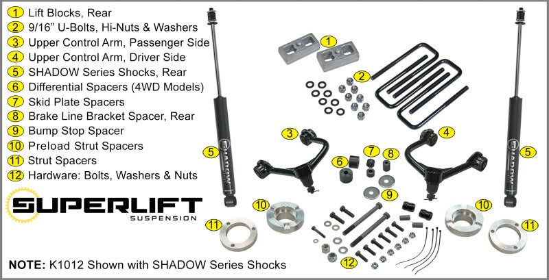 Superlift 05-20 Toyota Tacoma 4WD (Excl TRD Pro Models) - 3in Lift Kit w/ Superlift Shocks Lift Kits Superlift