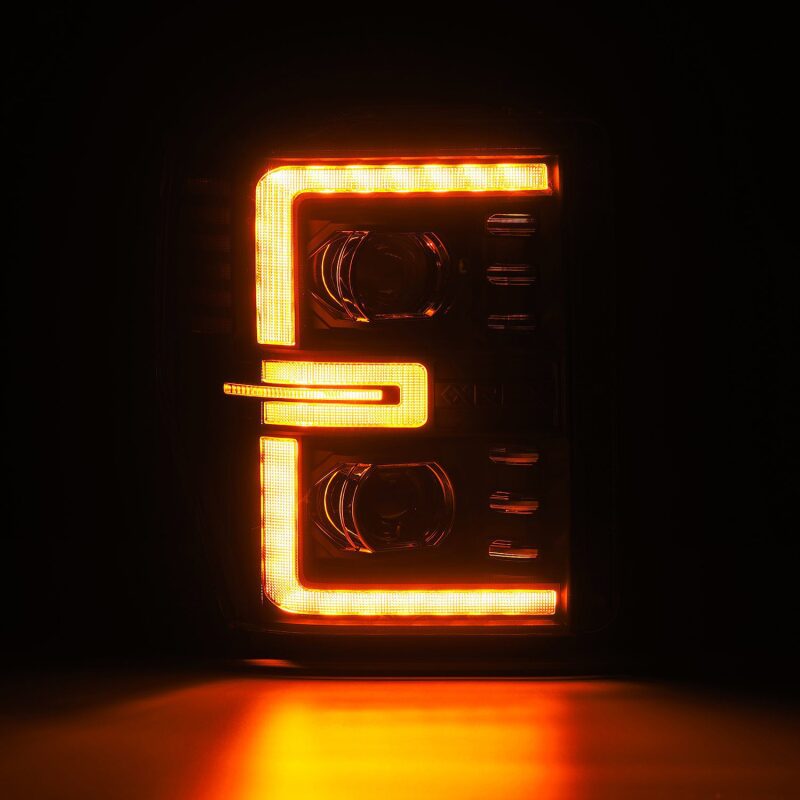 AlphaRex 08-10 Ford F250-550 LUXX-Series LED Projector Headlights Black w/Activ Light/Seq Signal Headlights AlphaRex