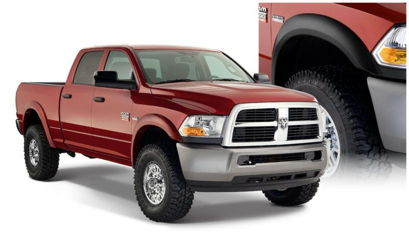 Bushwacker 10-18 Dodge Ram 2500 Fleetside Extend-A-Fender Style Flares 4pc 76.3/98.3in Bed - Black Fender Flares Bushwacker