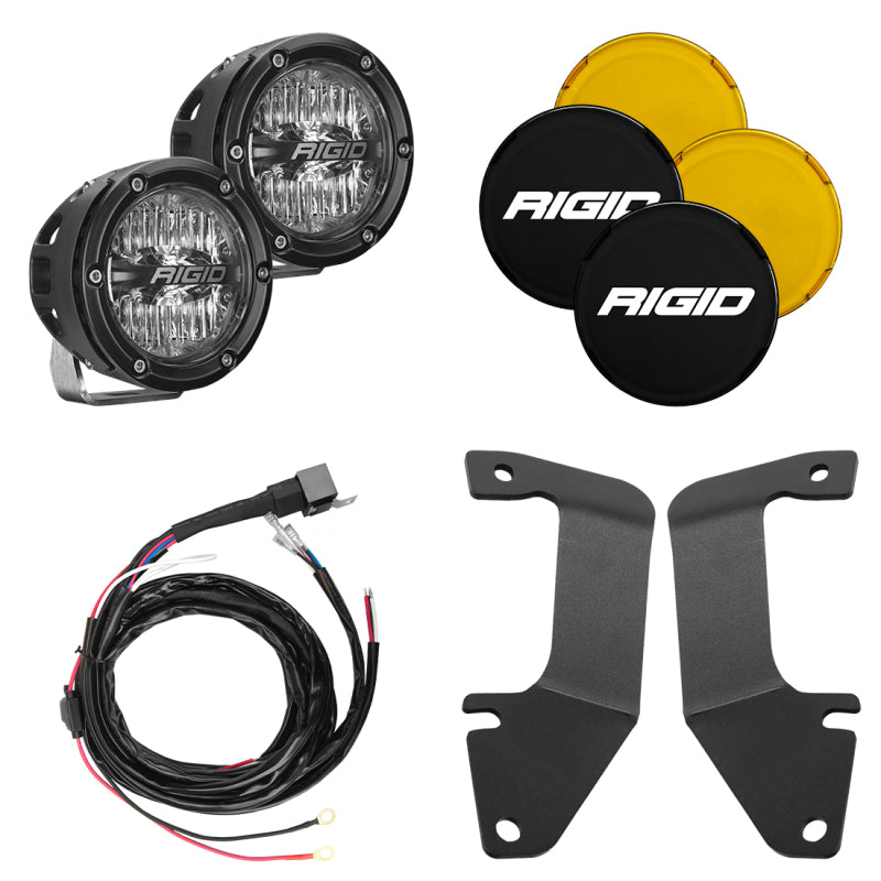 Rigid Industries 14-20 Toyota Tundra A-Pillar Light Kit w/4in. 360-Series Drive Light Bars & Cubes Rigid Industries