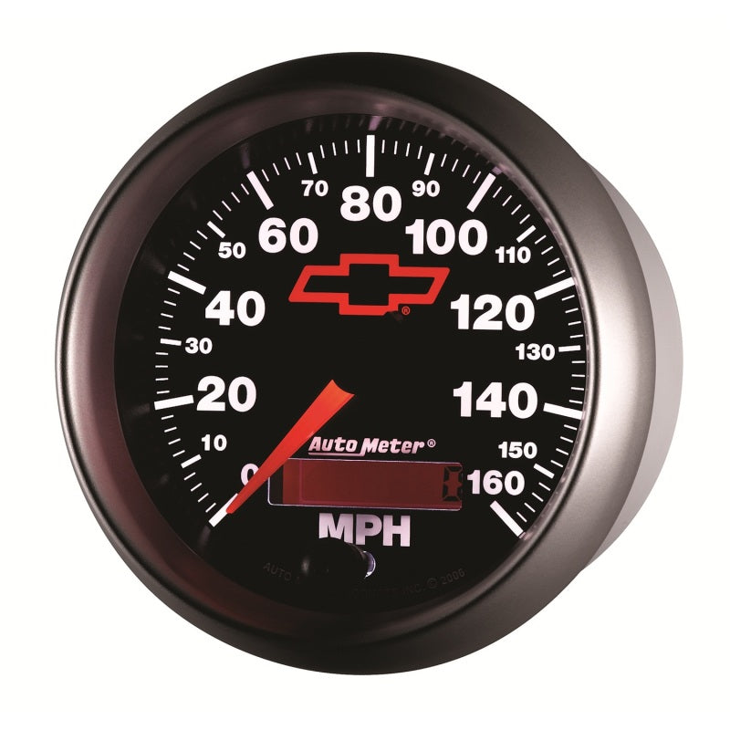 Autometer Speedometer 3-3/8in, 0-160 MPH, Elec. Programmable - Bowtie Black Gauges AutoMeter