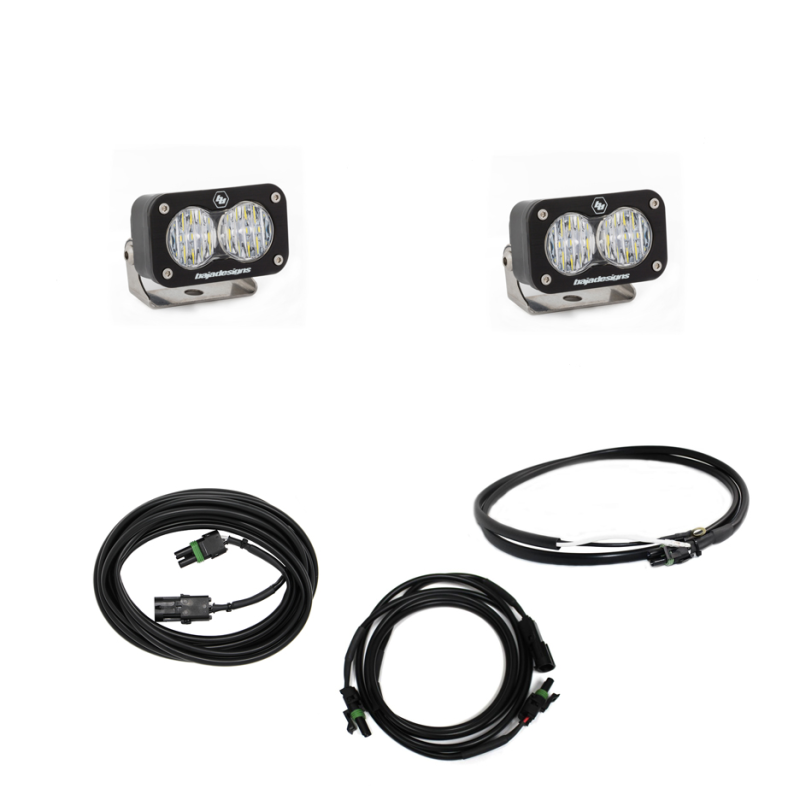 Baja Designs Jeep JL LED Light Kit Reverse Kit w/ Upfitter Dual S2 Sport w/C Light Bars & Cubes Baja Designs