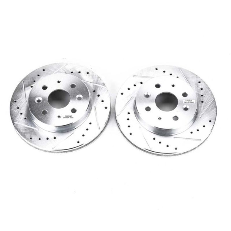 Power Stop 03-05 Kia Rio Front Evolution Drilled & Slotted Rotors - Pair Brake Rotors - Slot & Drilled PowerStop