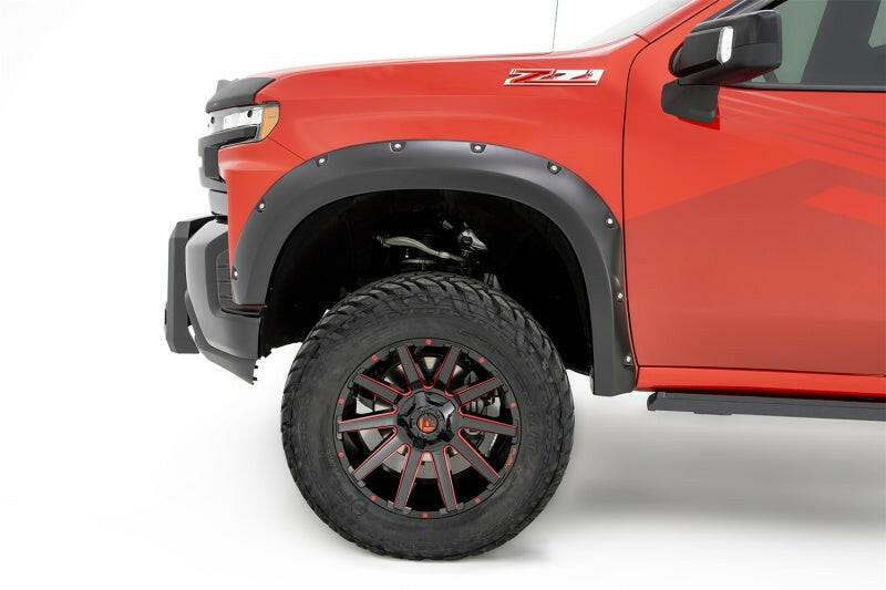 Bushwacker 19-21 Chevrolet Silverado 1500 Pocket Style Flares 4pc - Black Fender Flares Bushwacker