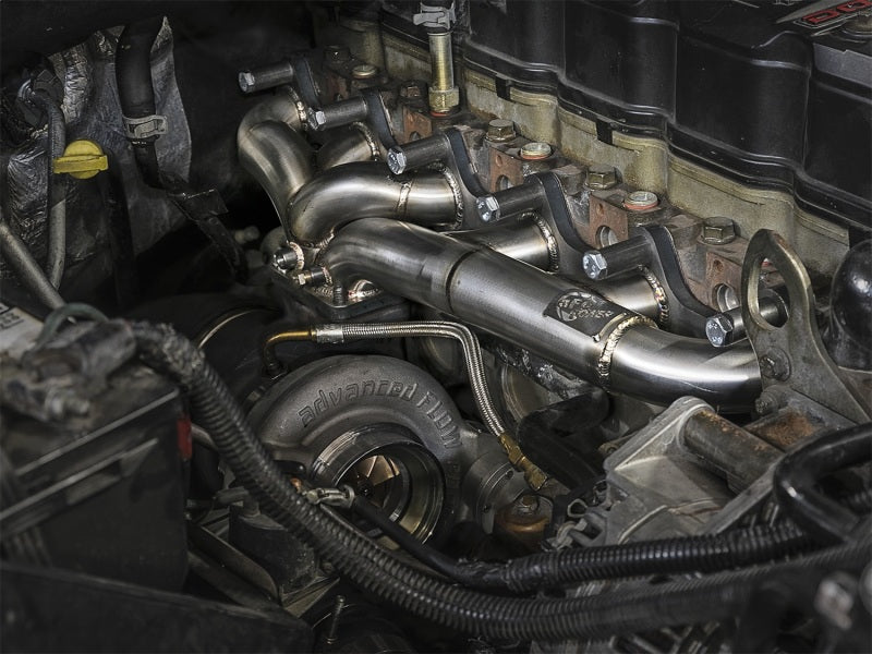 aFe Twisted Steel Header w/ Turbo Manifold 03-07 Dodge Diesel L6-5.9L Headers & Manifolds aFe