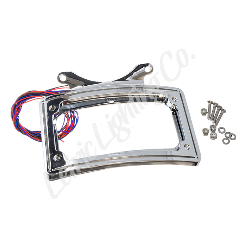 Letric Lighting 10-13 Street Glide Perfect Plate Light Chrome Curved License Plate Frame License Frame Letric Lighting