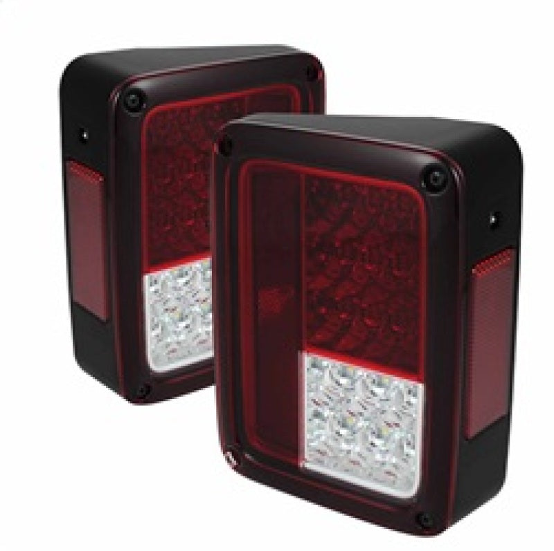 Spyder Jeep Wrangler 07-15 LED Tail Lights Red Clear ALT-YD-JWA07-LED-RC Tail Lights SPYDER