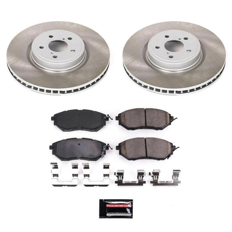 Power Stop 10-14 Subaru Outback Front Semi-Coated Rotor Kit Brake Kits - Performance Blank PowerStop