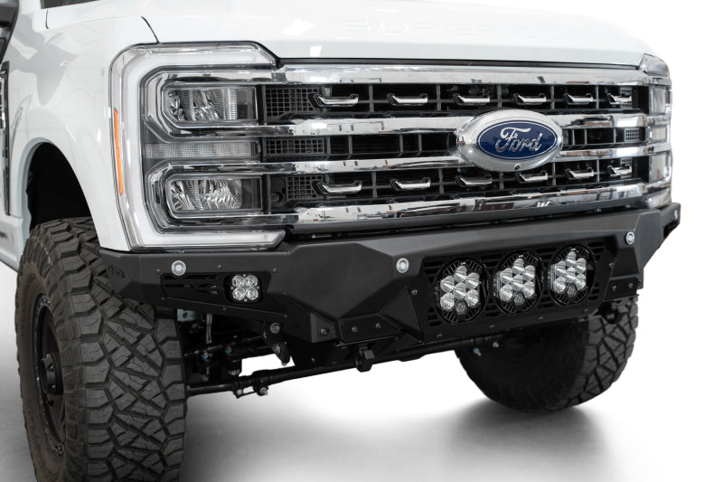Addictive Desert Designs 2023+ Ford F-250/F-350 Bomber Front Bumper (w/ 3 Baja Designs LP6 Mounts) Bumpers - Steel Addictive Desert Designs