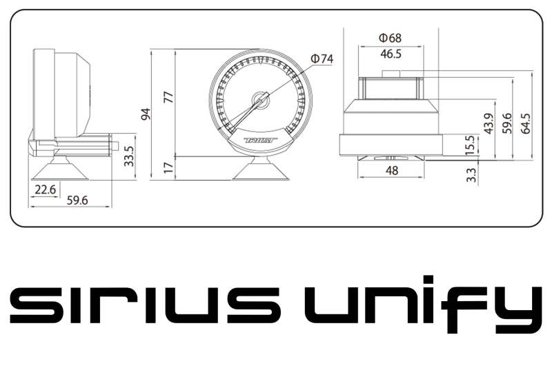 GReddy Sirius Unify Fuel Pressure Gauge Set (Sirius Meter w/Fuel Press Sensor Set & Vision Disp) Gauges GReddy