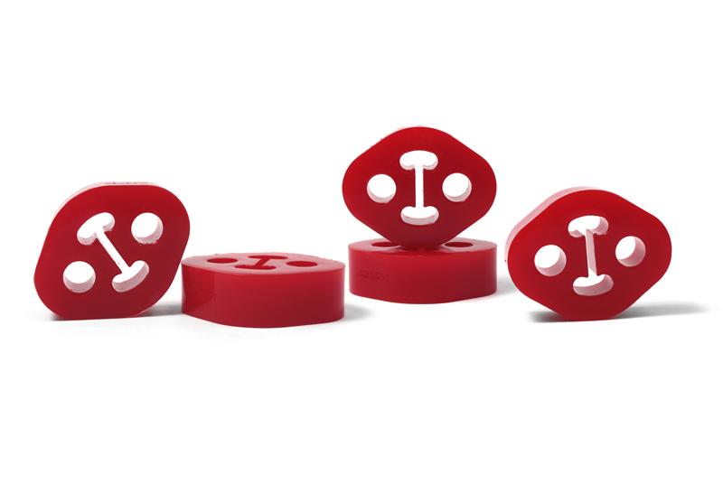 PERRIN Subaru / Universal 12mm ID 1.5in. Hole Offset Exhaust Hanger - Red (Sold Individually) Brackets Perrin Performance