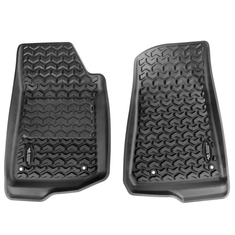 Rugged Ridge Floor Liner Kit Black F/R 20-21 Jeep Gladiator (JT) Floor Mats - Rubber Rugged Ridge