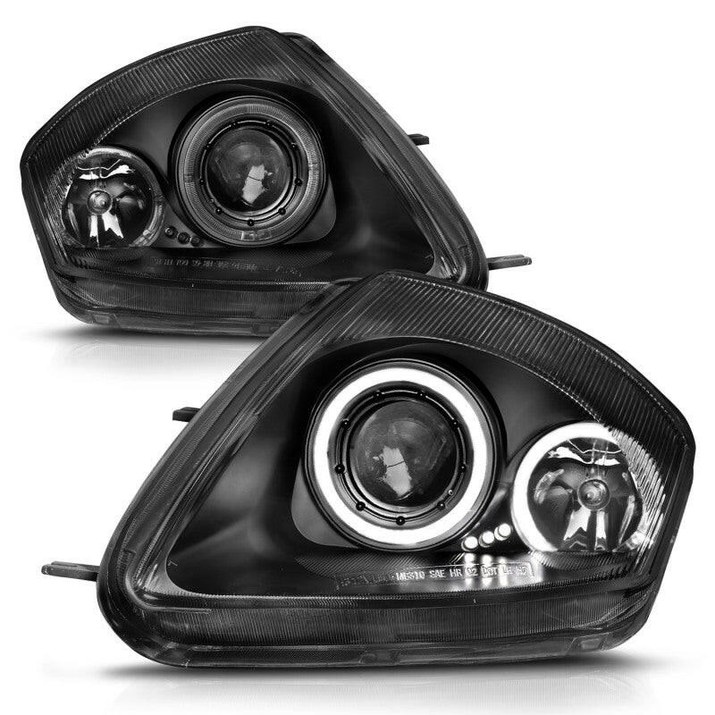 ANZO 2000-2005 Mitsubishi Eclipse Projector Headlights w/ Halo Black Headlights ANZO