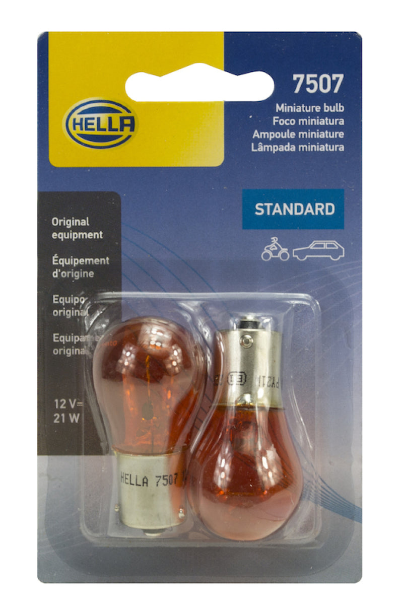 Hella Bulb 7507 12V 21W Bau15S S8 Namber (2) Bulbs Hella