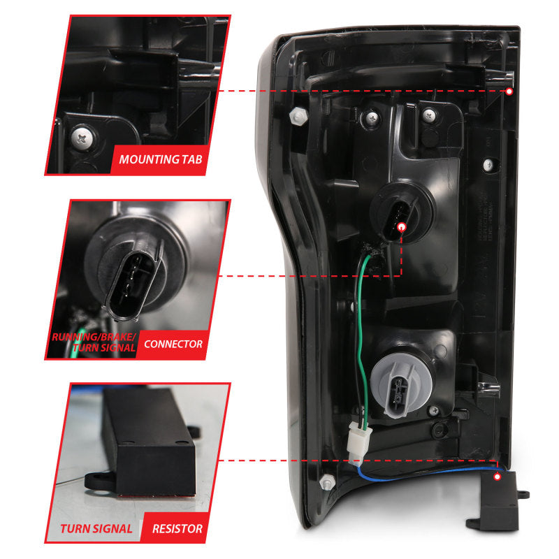 ANZO 2015-2017 Ford F-150 LED Taillights Black Tail Lights ANZO