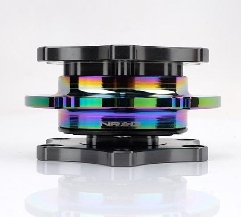 NRG Quick Release SFI SPEC 42.1 - Gun Metal Body / Gold Shinny Ring Quick Release Adapters NRG