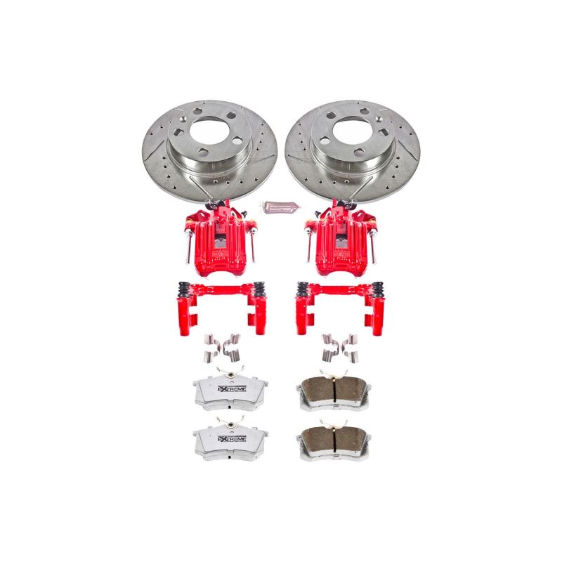 Power Stop 01-05 Volkswagen Jetta Rear Z26 Street Warrior Brake Kit w/Calipers Brake Kits - Performance D&S PowerStop