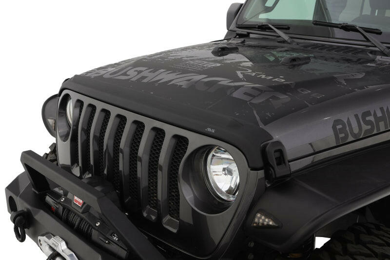 AVS 2018+ Jeep Wrangler (JL) 2dr/4dr Aeroskin II Textured Low Profile Hood Shield - Black Hood Deflectors AVS