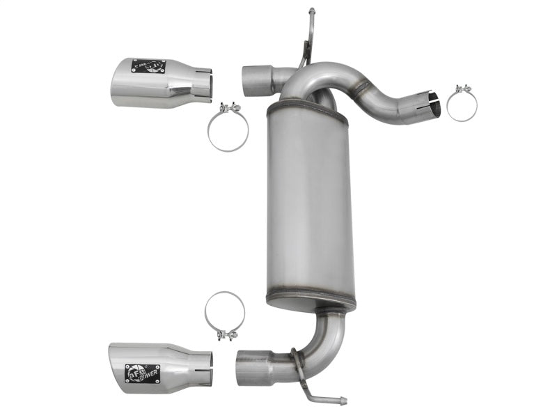 aFe Rebel Series 2.5in 409 SS Axle-Back Exhaust w/Polished Tips 07+ Jeep Wrangler (JK) V6 3.6L/3.8L Axle Back aFe