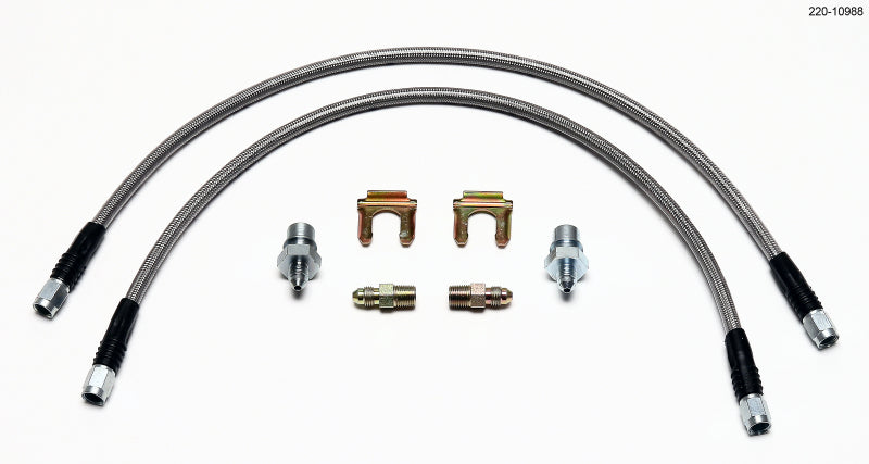 Wilwood Flexline Kit Universal. 18in M10 x 1.0 BF to 1/8-27 NPT Brake Line Kits Wilwood