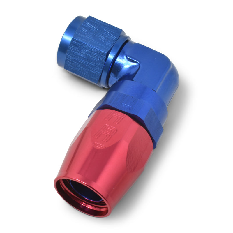 Russell Performance -8 AN Red/Blue 90 Degree Forged Aluminum Swivel Hose End Fittings Russell