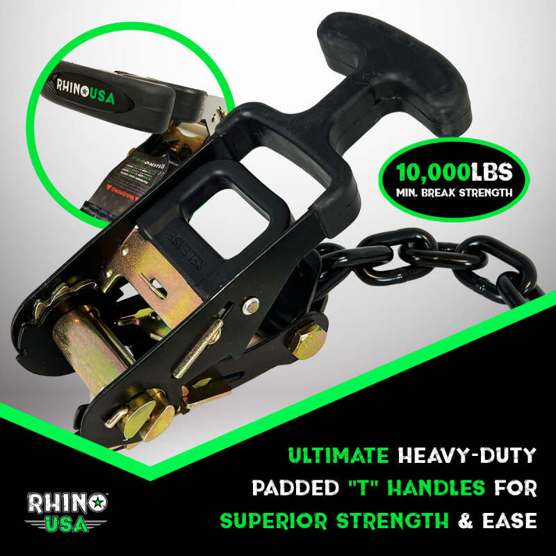 Rhino USA Lasso Straps; Basket Straps - Green Tow Straps Rhino USA