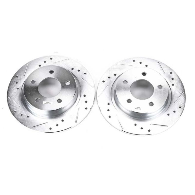 Power Stop 04-13 Mazda 3 Rear Evolution Drilled & Slotted Rotors - Pair Brake Rotors - Slot & Drilled PowerStop