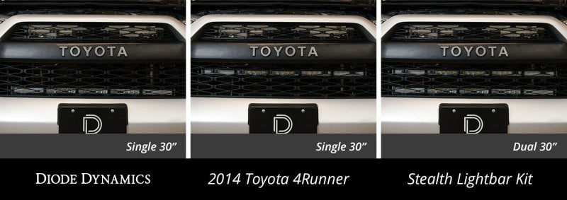 Diode Dynamics 14-19 Toyota 4Runner SS30 Dual Stealth Lightbar Kit - White Driving Light Mounts Diode Dynamics