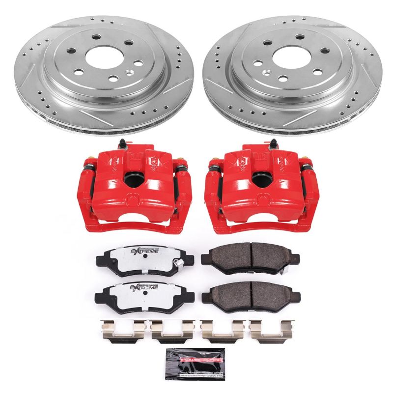 Power Stop 10-11 Cadillac SRX Rear Z26 Street Warrior Brake Kit w/Calipers Brake Kits - Performance D&S PowerStop