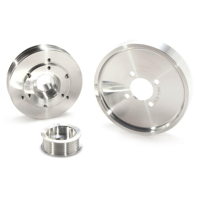BBK 02-04 Mustang 4.6 GT Underdrive Pulley Kit - Lightweight CNC Billet Aluminum (3pc) Pulleys - Crank, Underdrive BBK