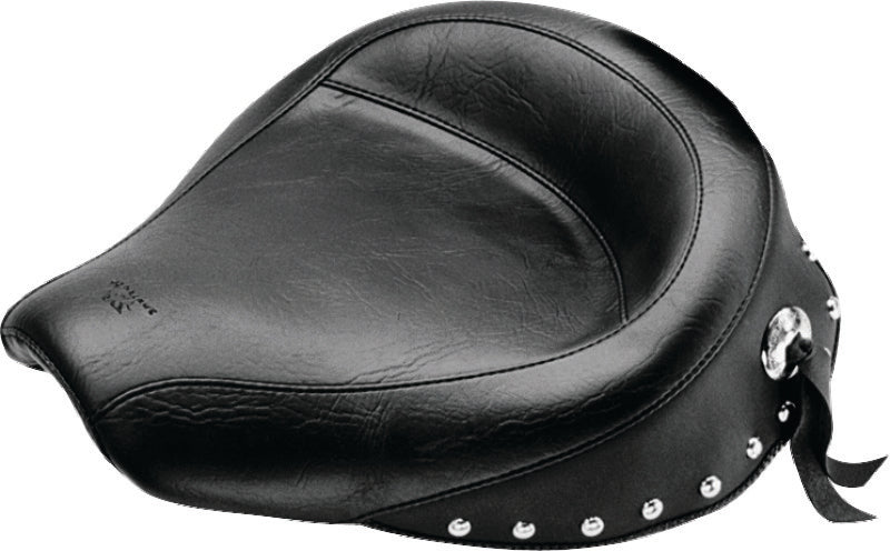 Mustang 58-84 Harley FX/FL Wide Touring Solo Seat w/Studs- Black Solo Motorcycle Seats Mustang Motorcycle