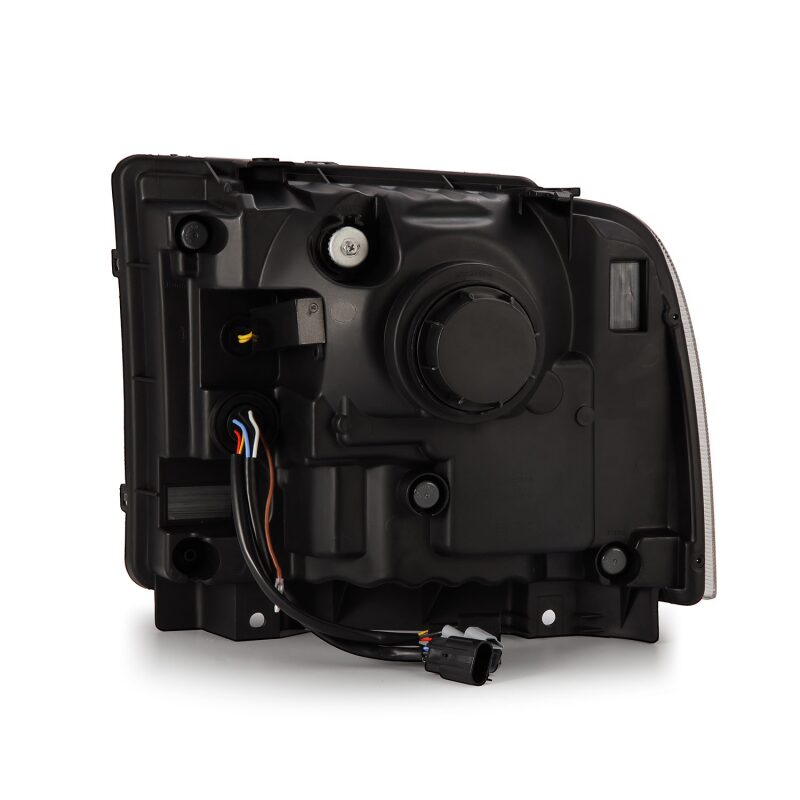 AlphaRex 05-07 Ford F250/350/450/550 Super Duty LUXX LED Proj HL Blk w/Actv Light & Seq Sig + SB DRL Headlights AlphaRex