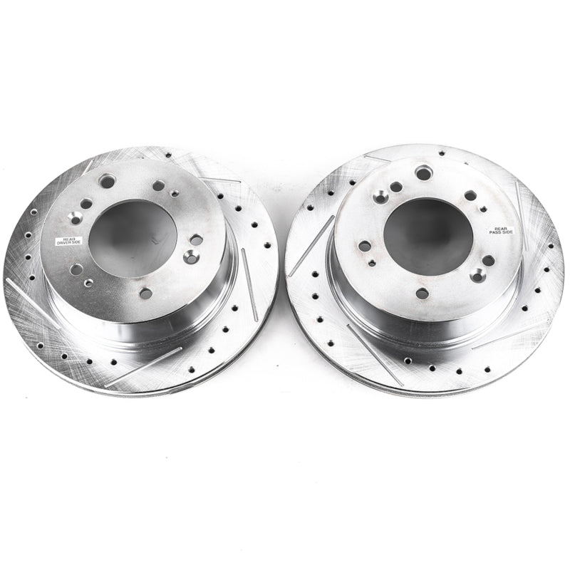 Power Stop 07-09 Kia Sorento Rear Evolution Drilled & Slotted Rotors - Pair Brake Rotors - Slot & Drilled PowerStop