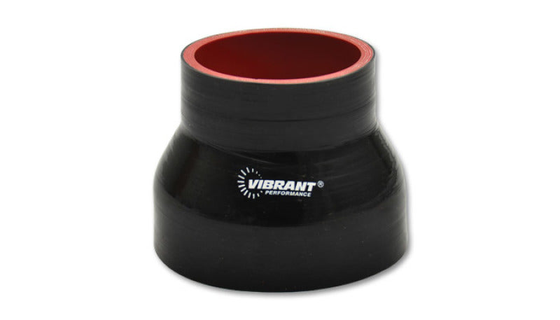 Vibrant 4 Ply Reducer Couper 3.5in ID x 2.75in ID x 3in Long - Black Silicone Couplers & Hoses Vibrant