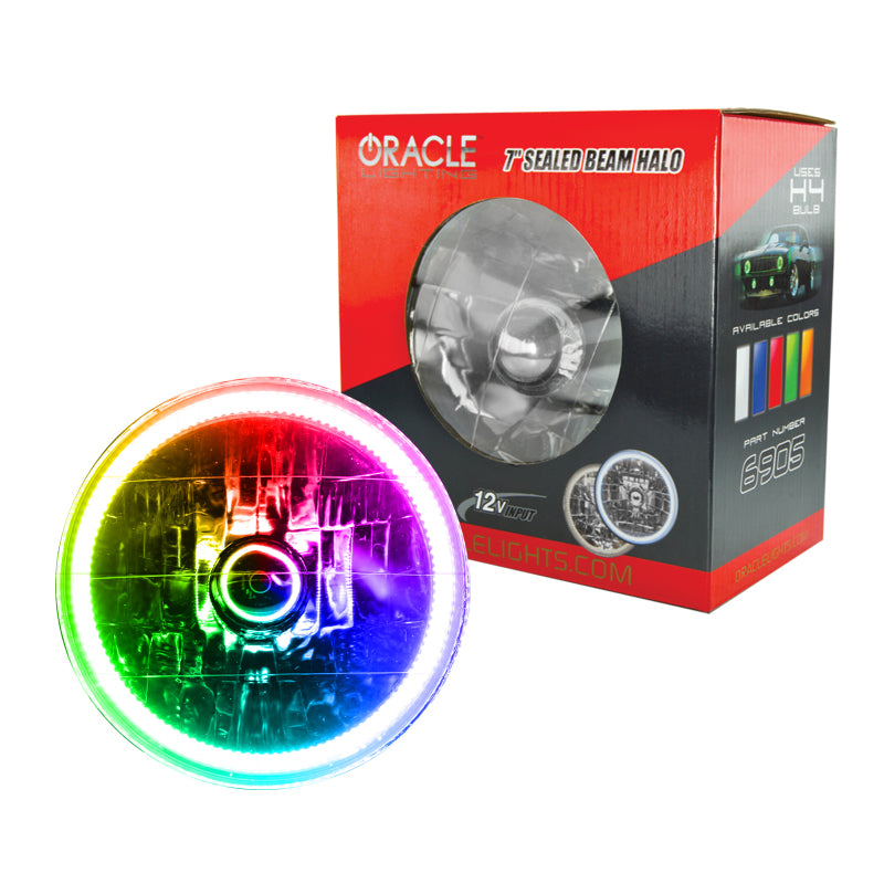 Oracle Pre-Installed Lights 7 IN. Sealed Beam - ColorSHIFT Halo Headlights ORACLE Lighting