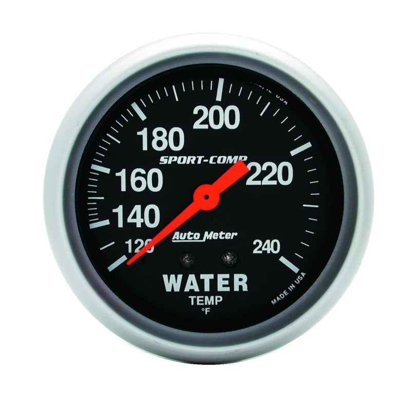 Autometer Sport-Comp 2 5/8in 120-240 F Mechanical Water Temp Gauge Gauges AutoMeter