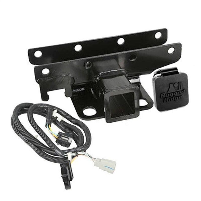 Rugged Ridge Receiver Hitch & Wiring Kit RR Logo 07-18 Jeep Wrangler JK Hitch Accessories Rugged Ridge