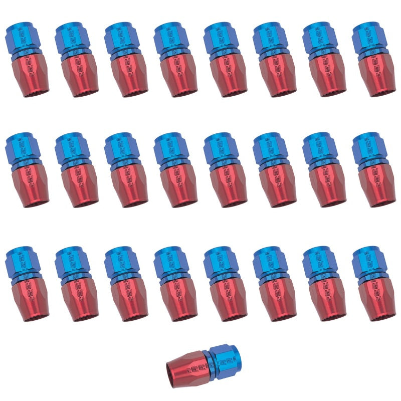 Russell Performance -10 AN Red/Blue Straight Full Flow Hose End (25 pcs.) Fittings Russell