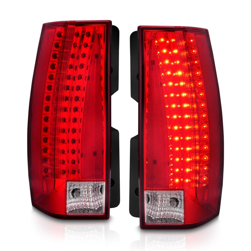 ANZO 2007-2014 Chevrolet Suburban LED Taillights Red/Clear - Escalade Look Tail Lights ANZO