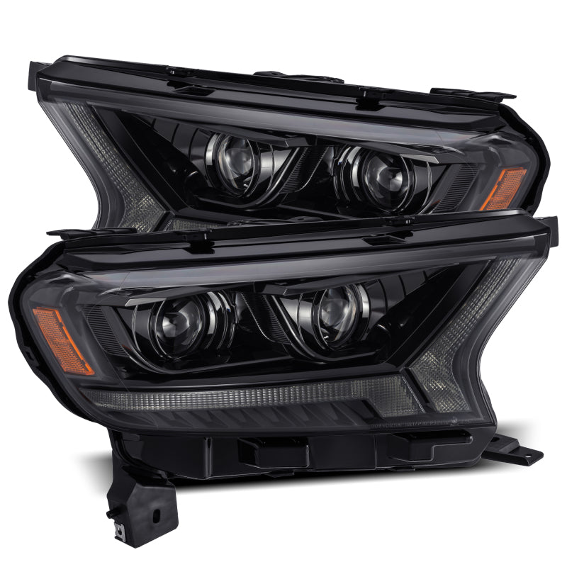 AlphaRex 2019+ Ford Ranger PRO-Series Proj Headlights Plank Style Alpha Black w/Seq Signal/DRL Headlights AlphaRex